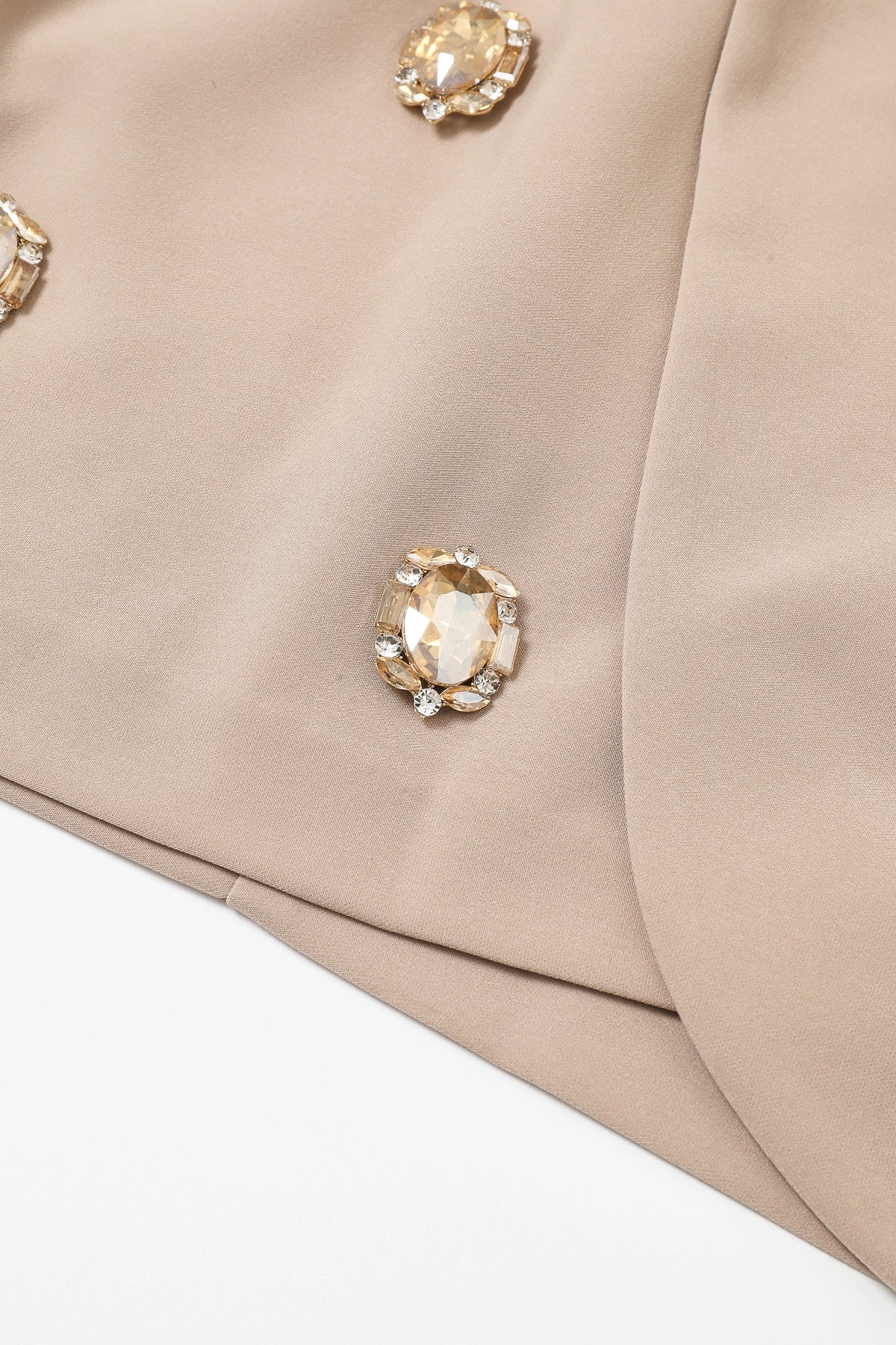 Beige Strapless Cocktail Dress