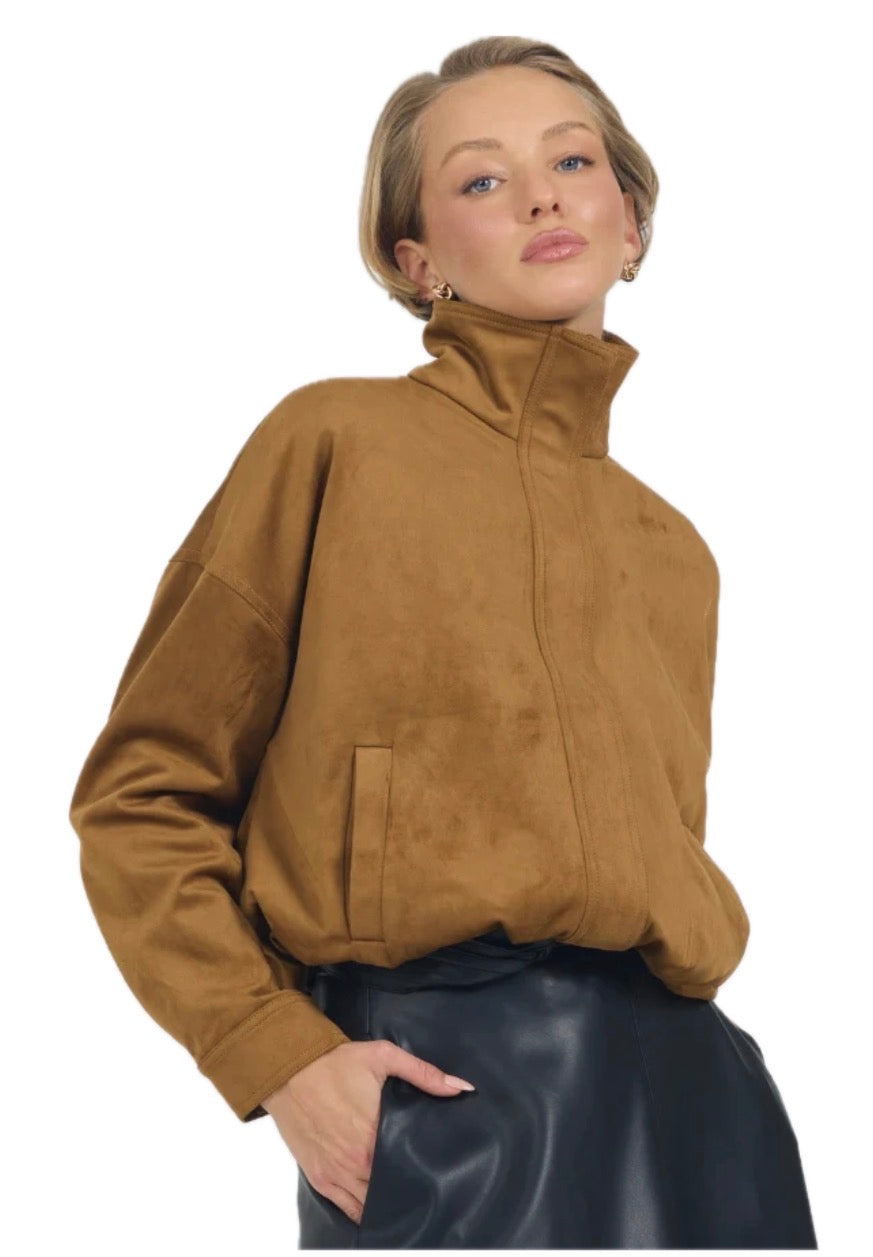 TERESSA SUEDE JACKET- CARAMEL