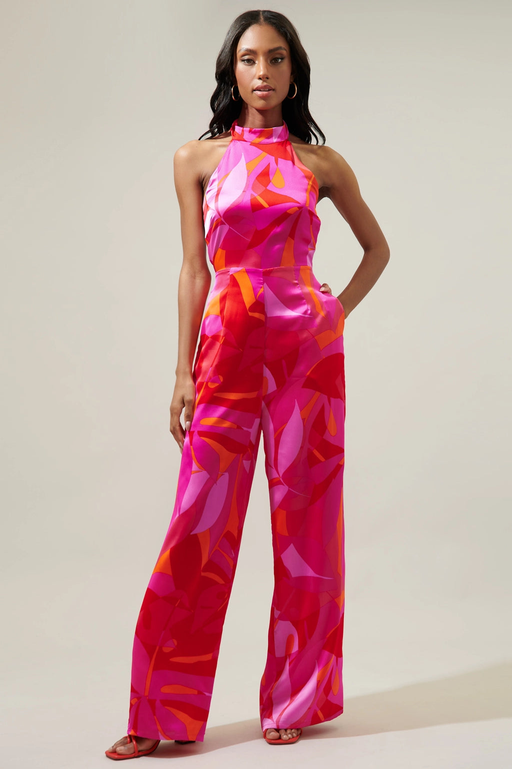 Sangria Abstract Jumpsuit