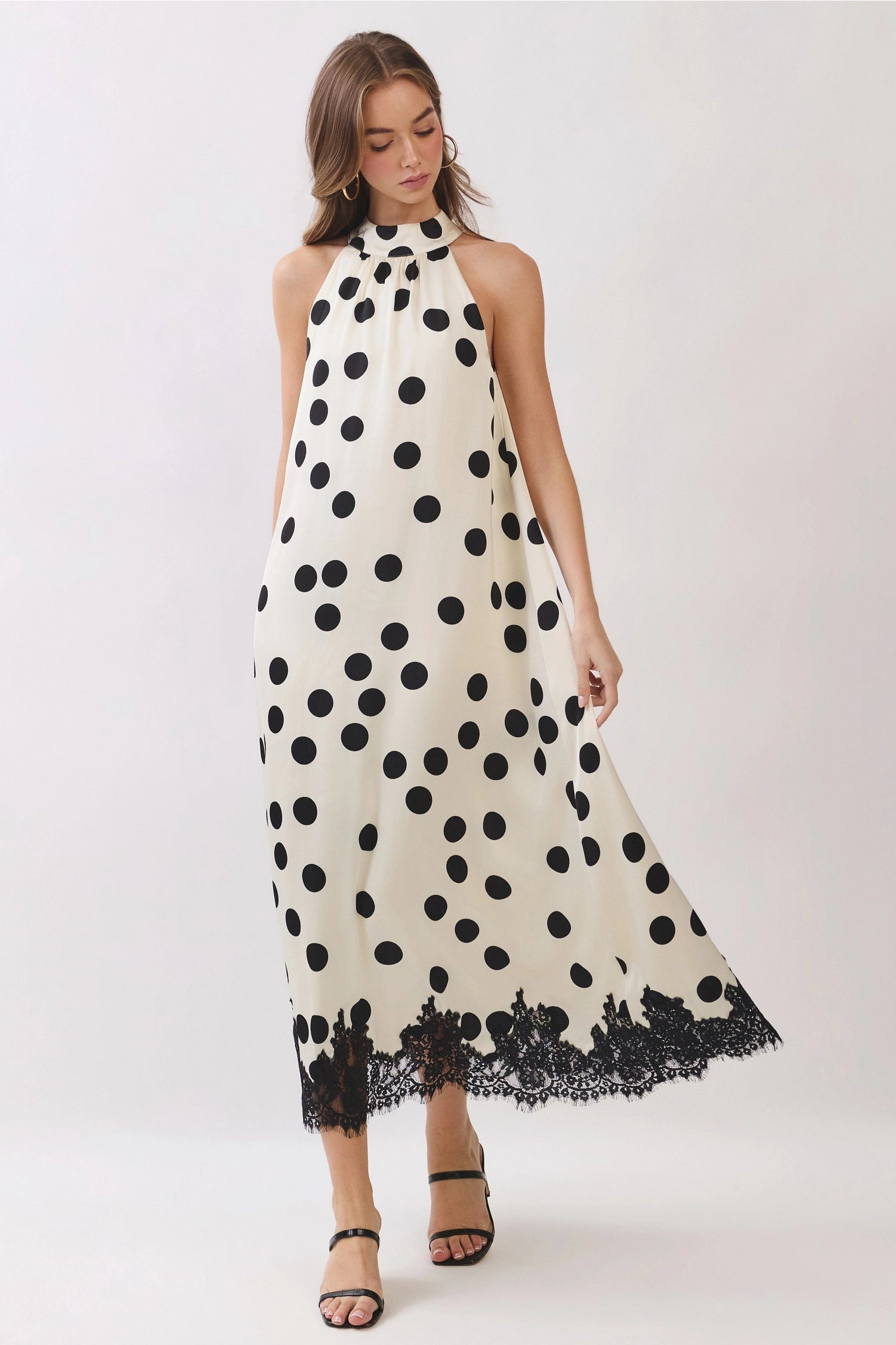 Halter Neck Polka Dot Dress
