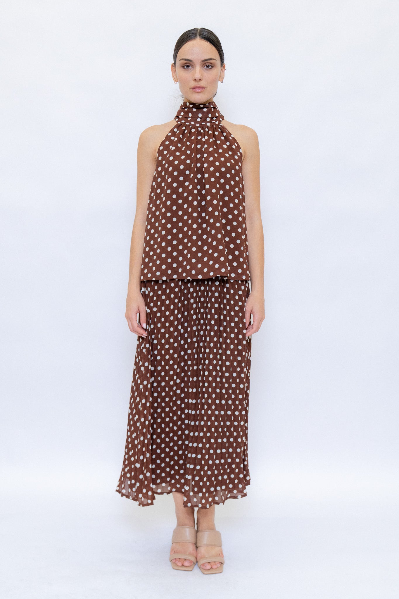 Polka Dot Midi Skirt