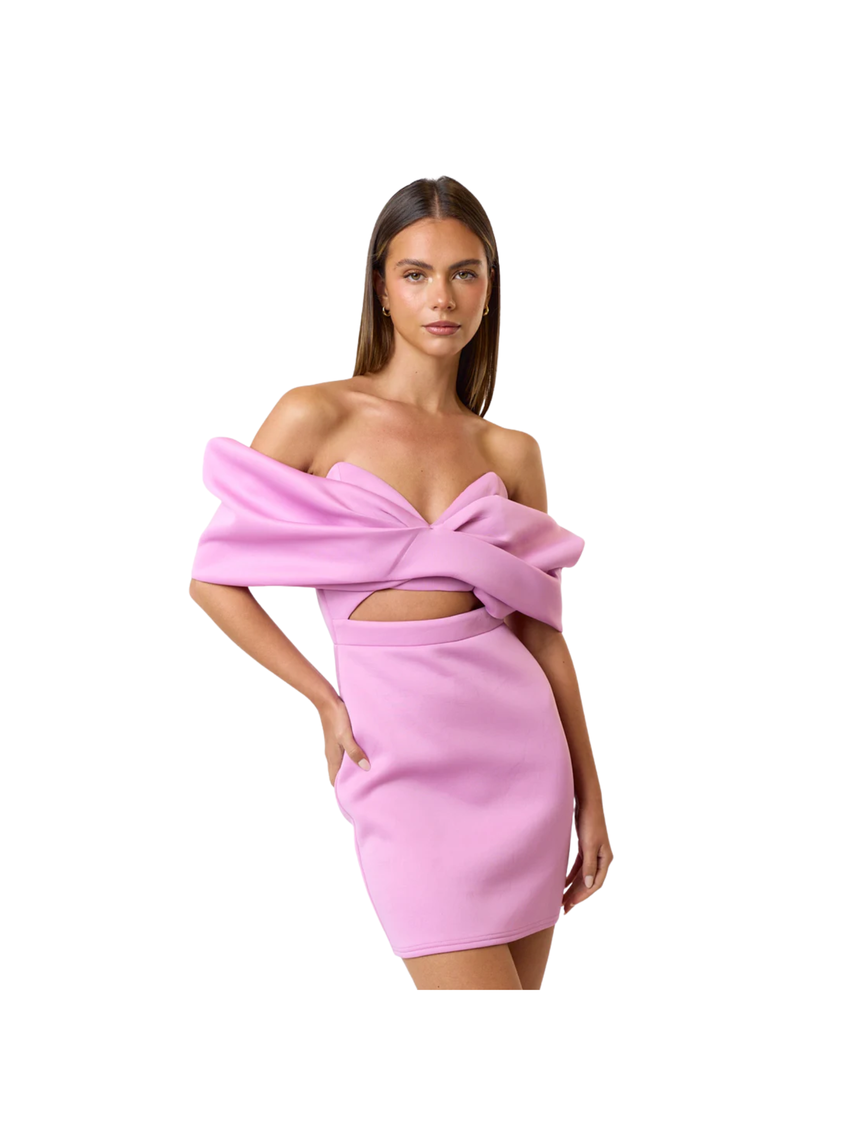 Lavender Off the shoulder cut out Dress