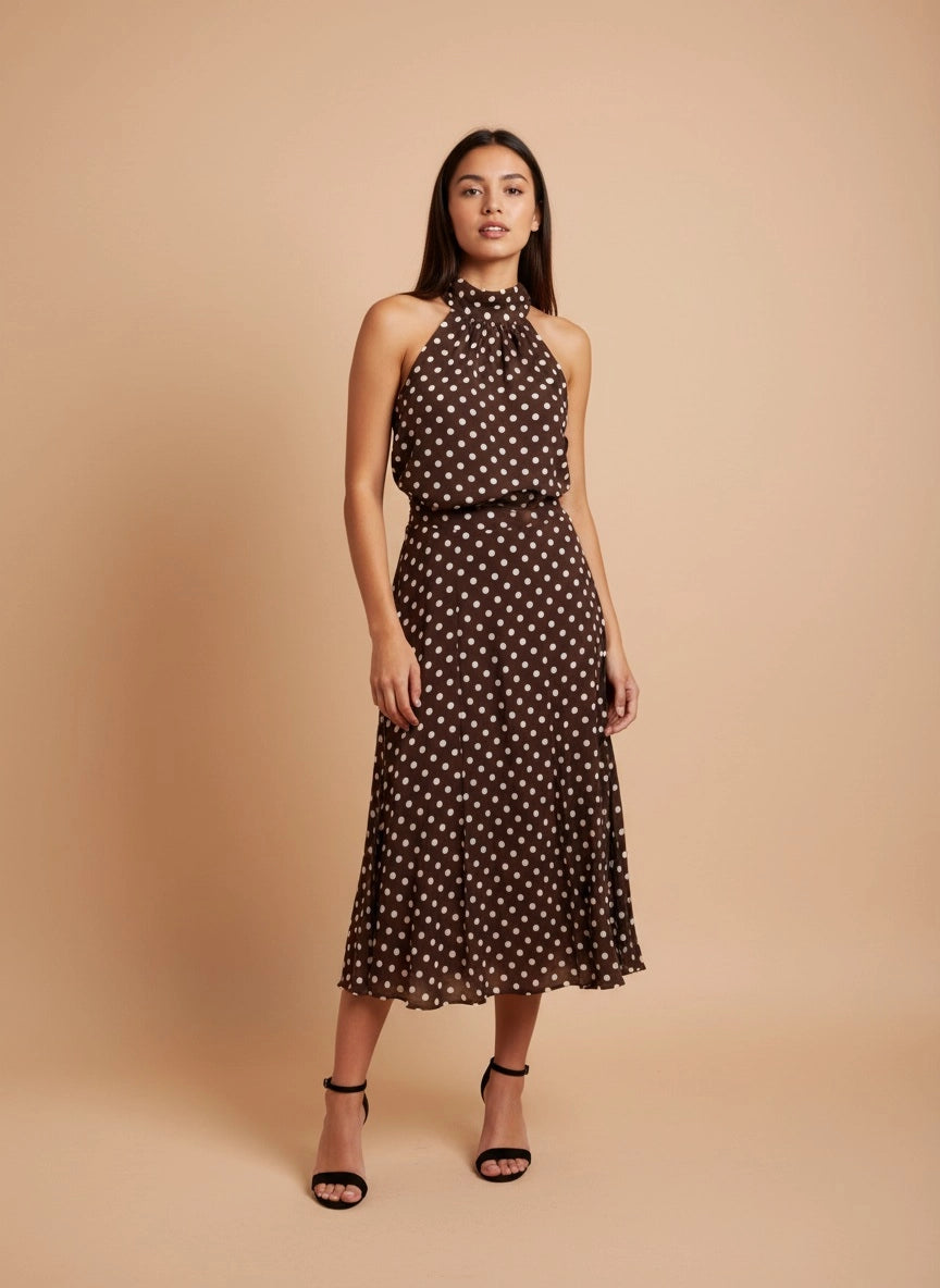 Polka Dot Midi Skirt