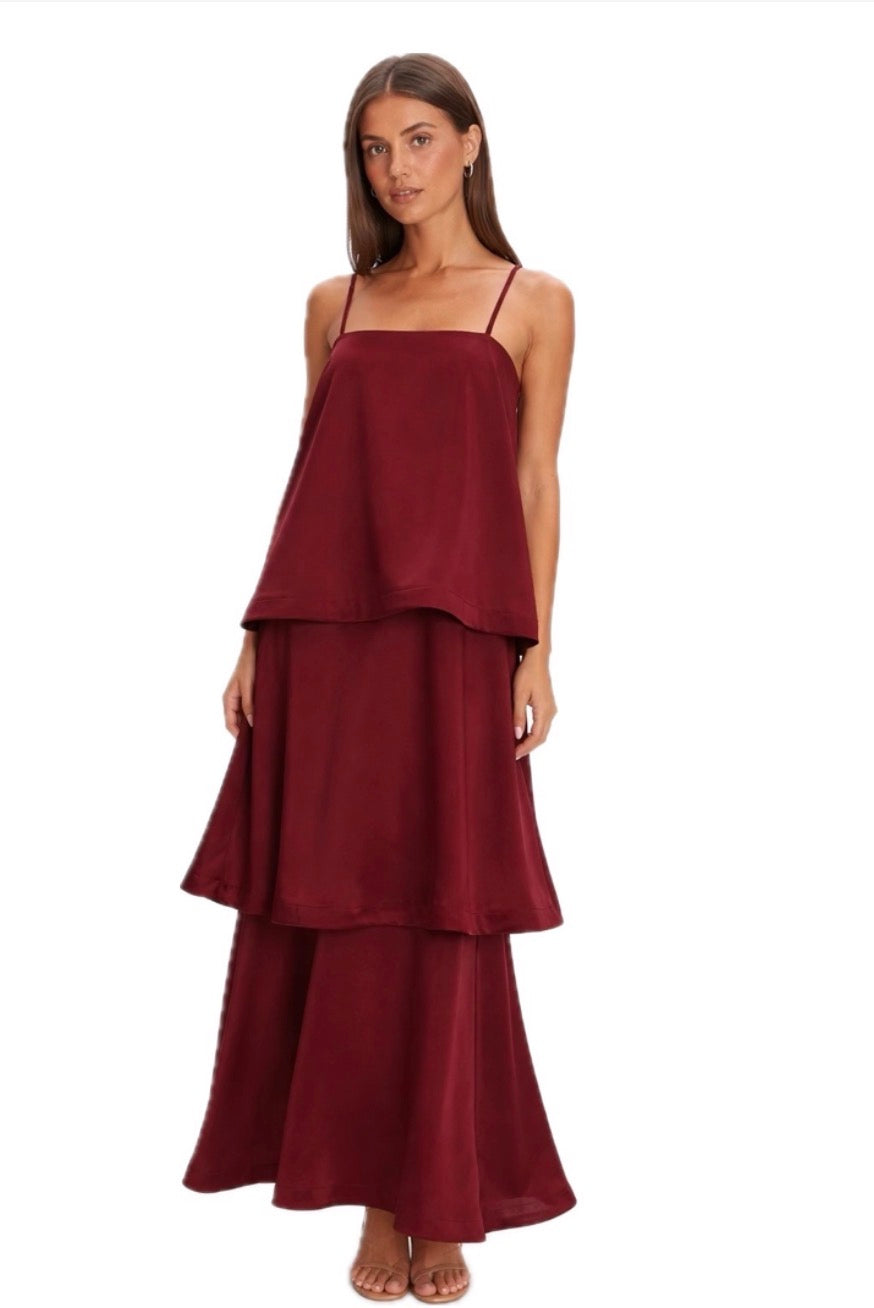Burgundy Tier Dress