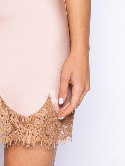 Halter Slip Dress in Champagne