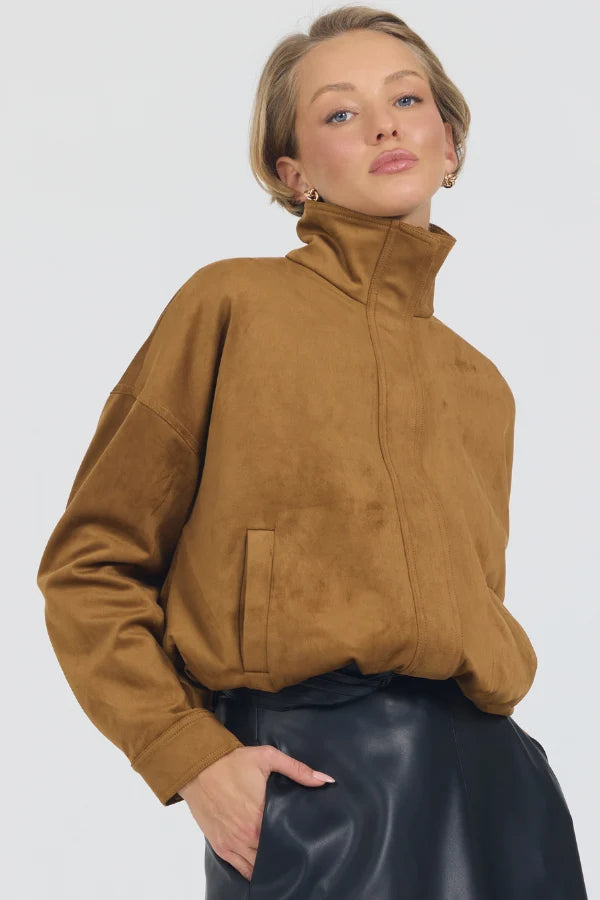 TERESSA SUEDE JACKET- CARAMEL