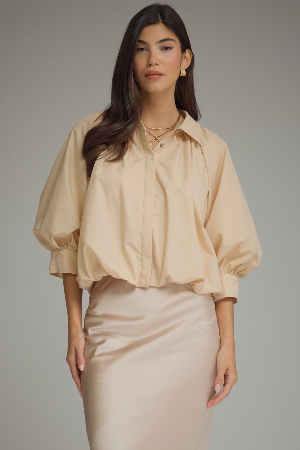 Ecu Puff Sleeve Blouse