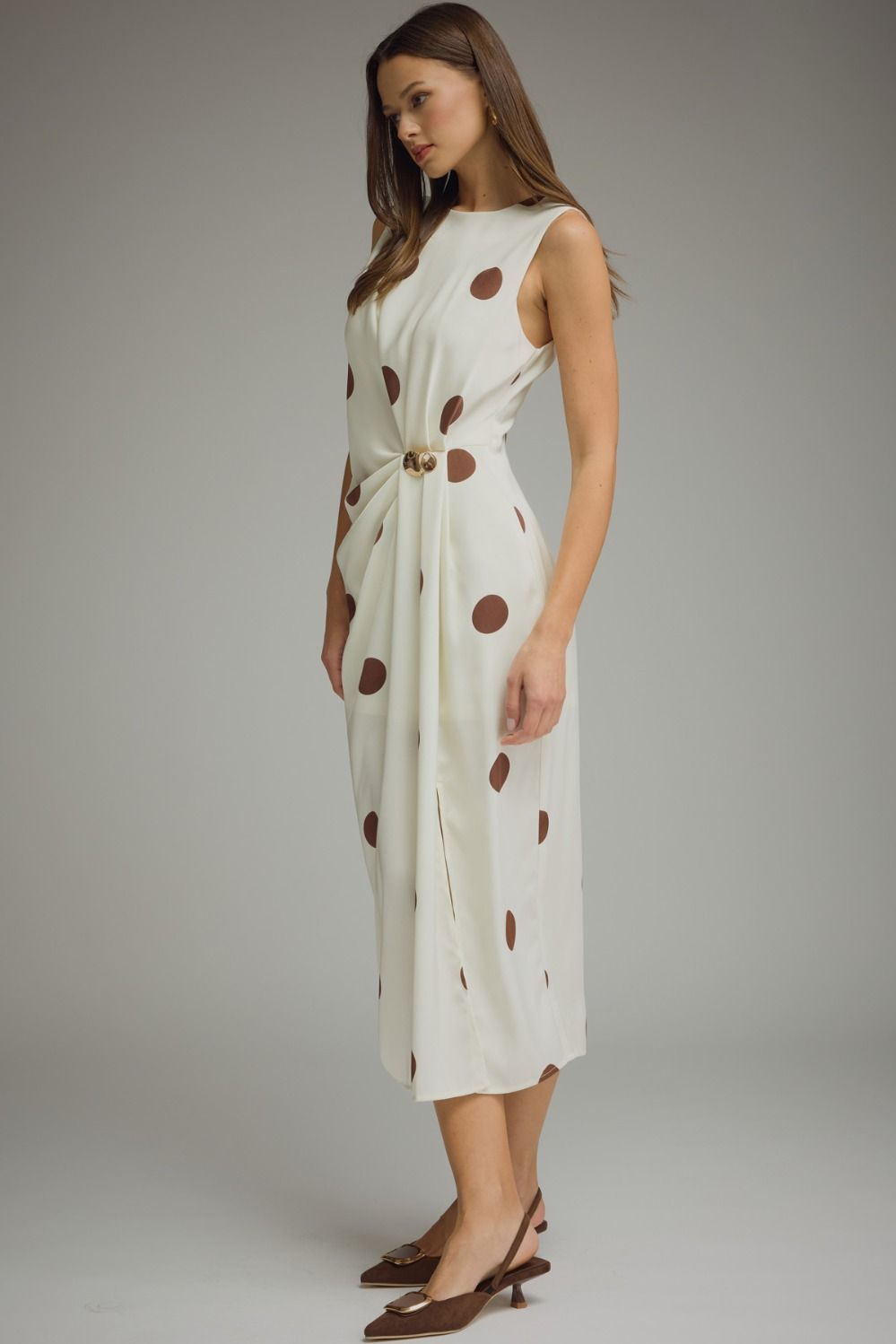 Cream Polka Dot Dress