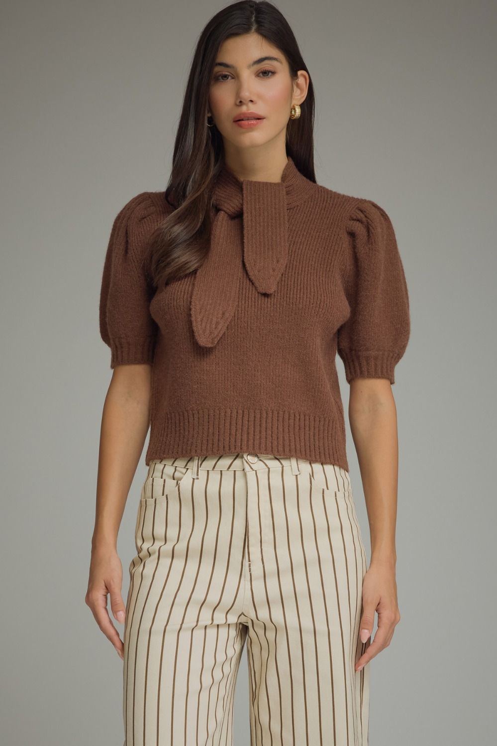 Stripe Wide Leg pants in Ecru