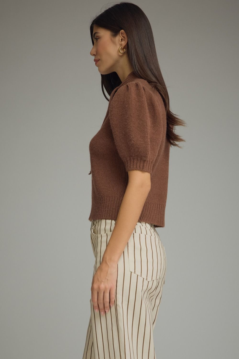 Solid Puff Sleeve Sweater
