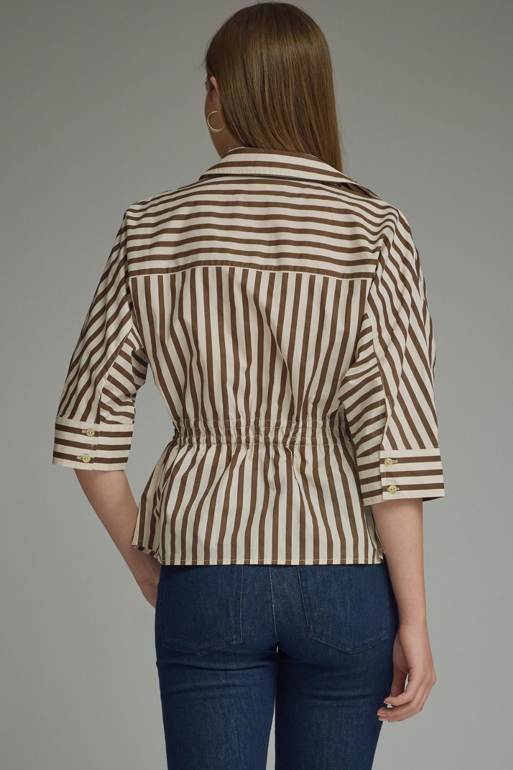 Stripe Drawstring Blouse
