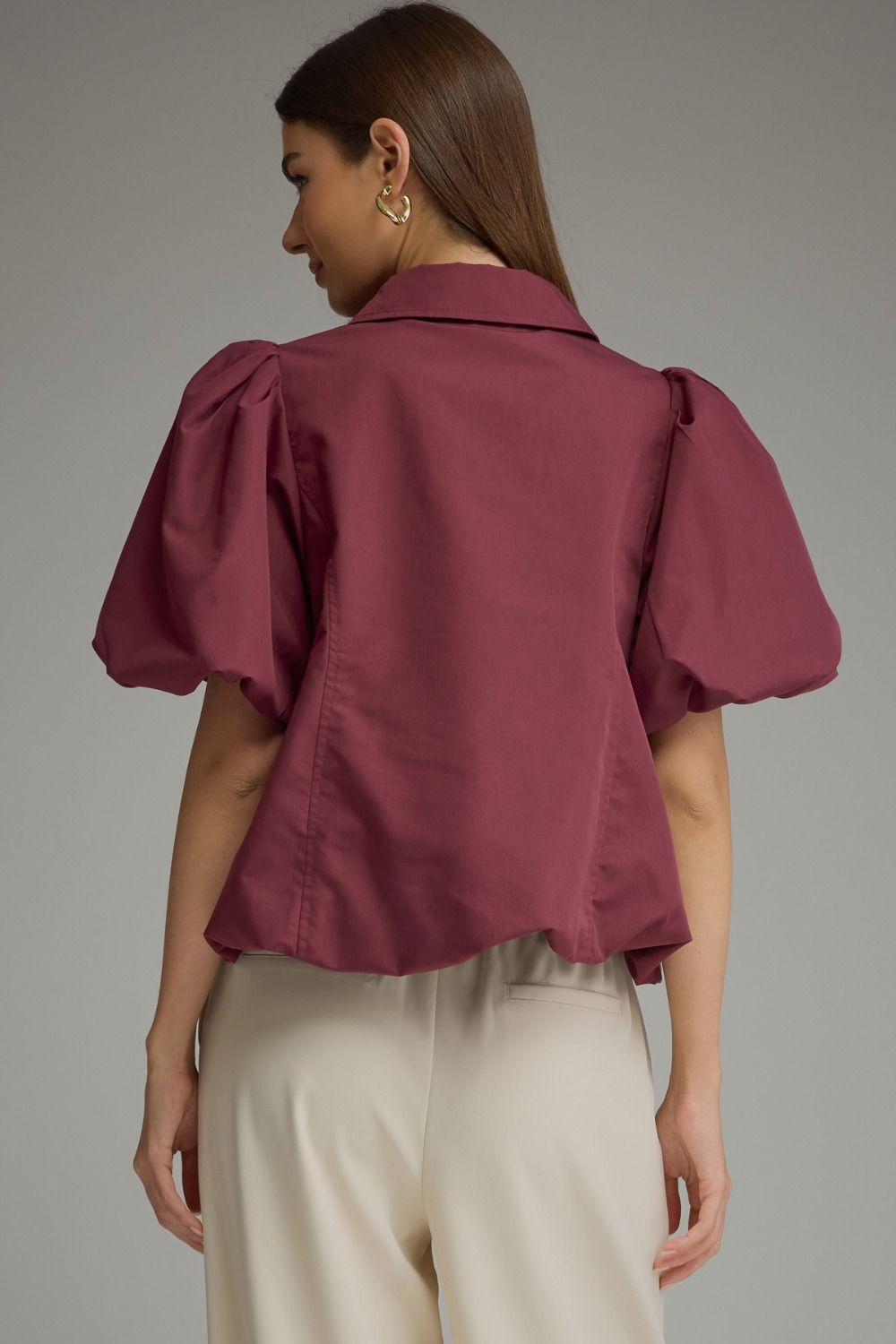 Merlot Puff Sleeve Blouse