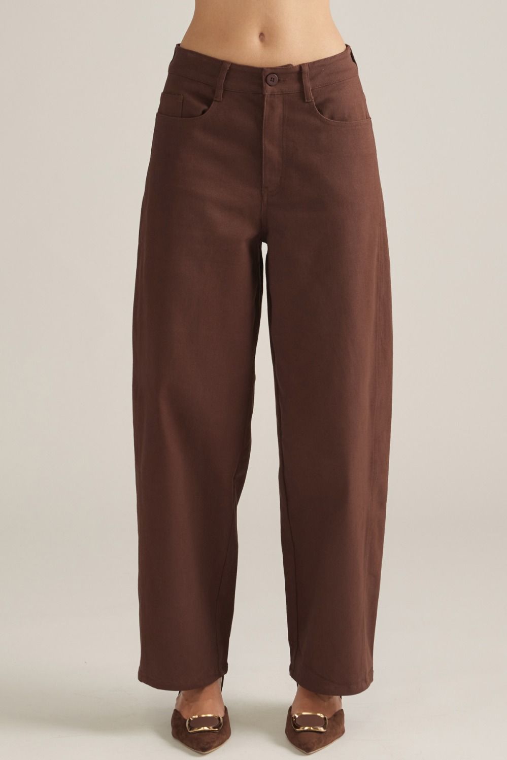 Solid Brown wide leg pants