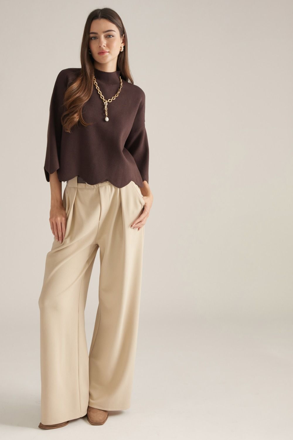 Sweater with a mock neck
