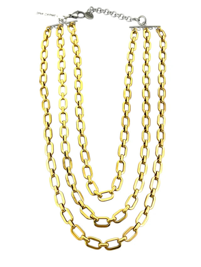 3 Tier Chain Necklace Gold or Silver