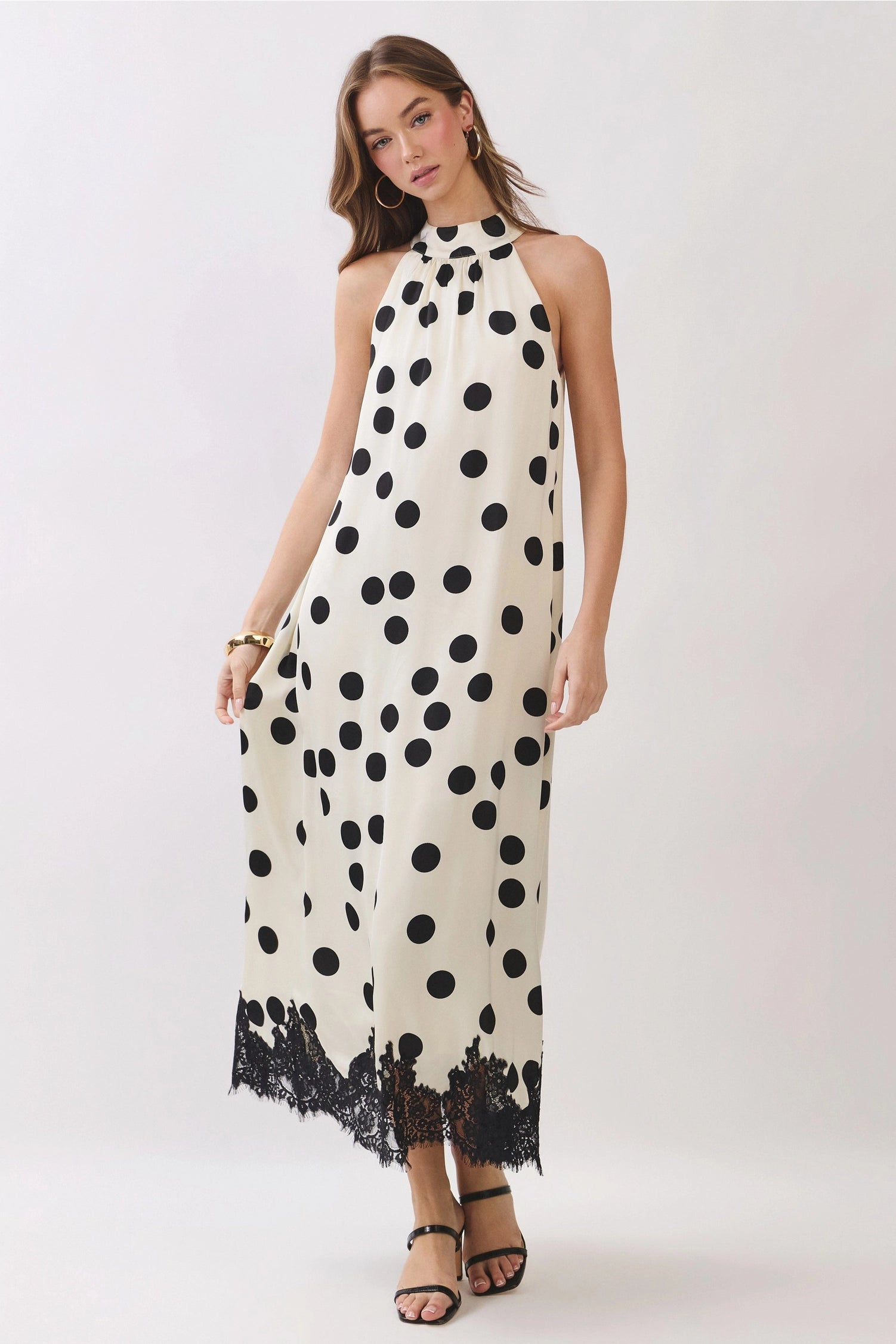 Halter Neck Polka Dot Dress