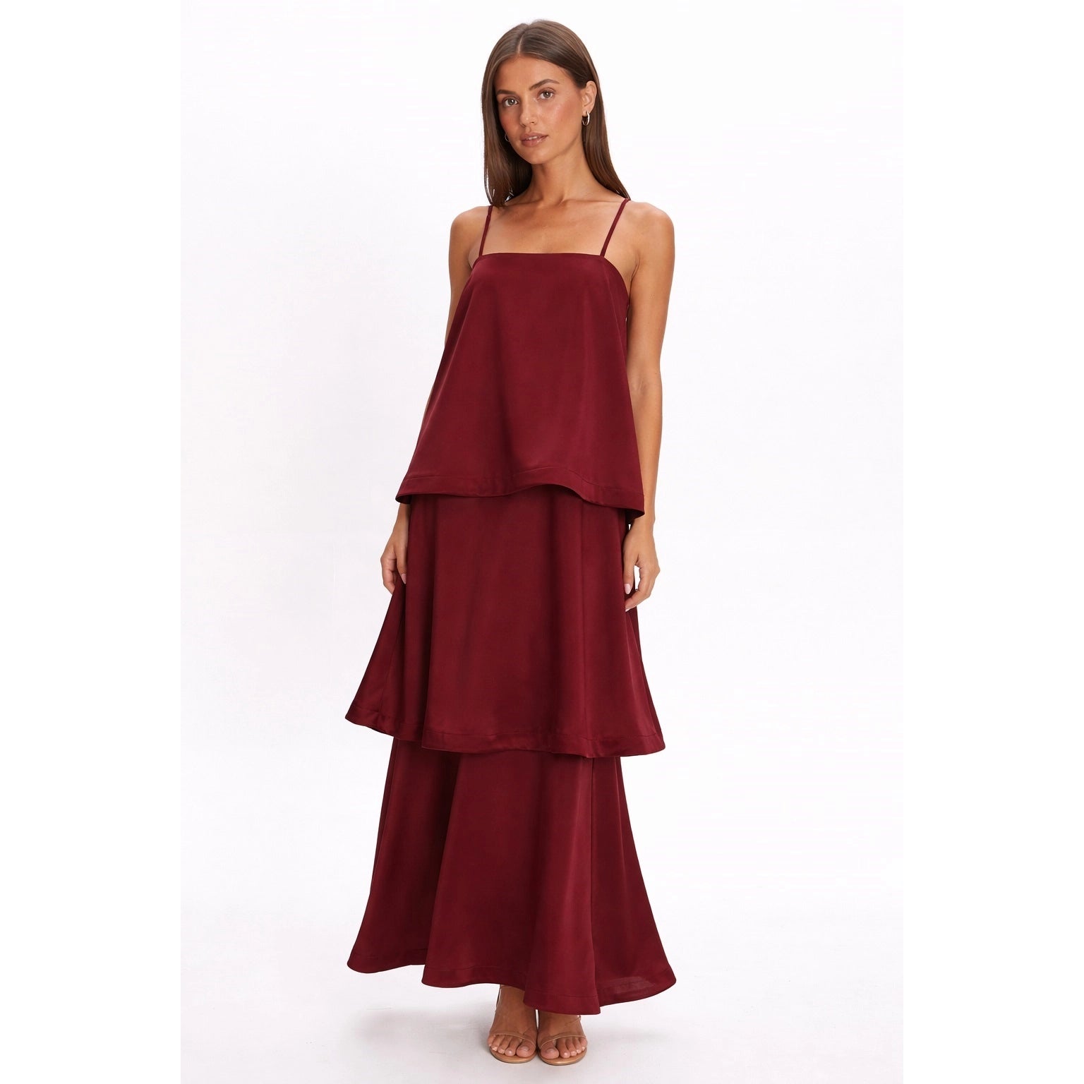 Burgundy Tier Dress