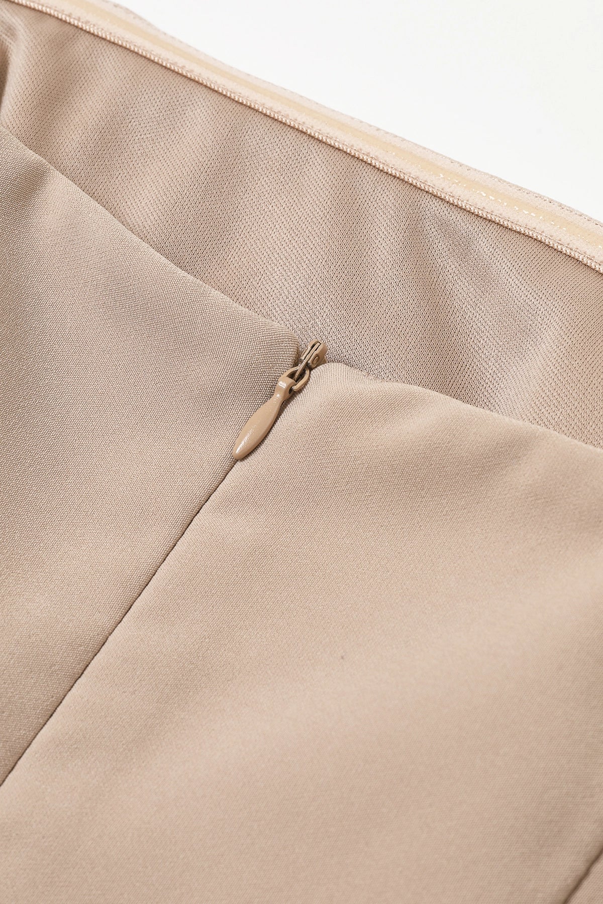 Beige Strapless Cocktail Dress