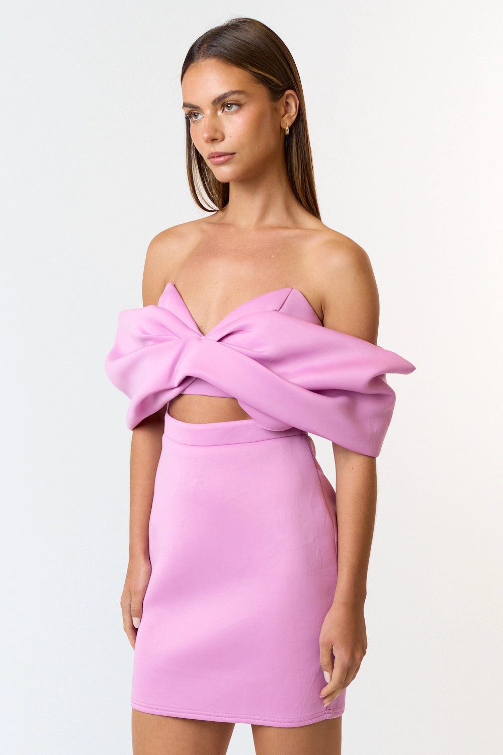 Lavender Off the shoulder cut out Dress