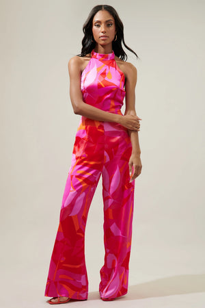Sangria Abstract Jumpsuit