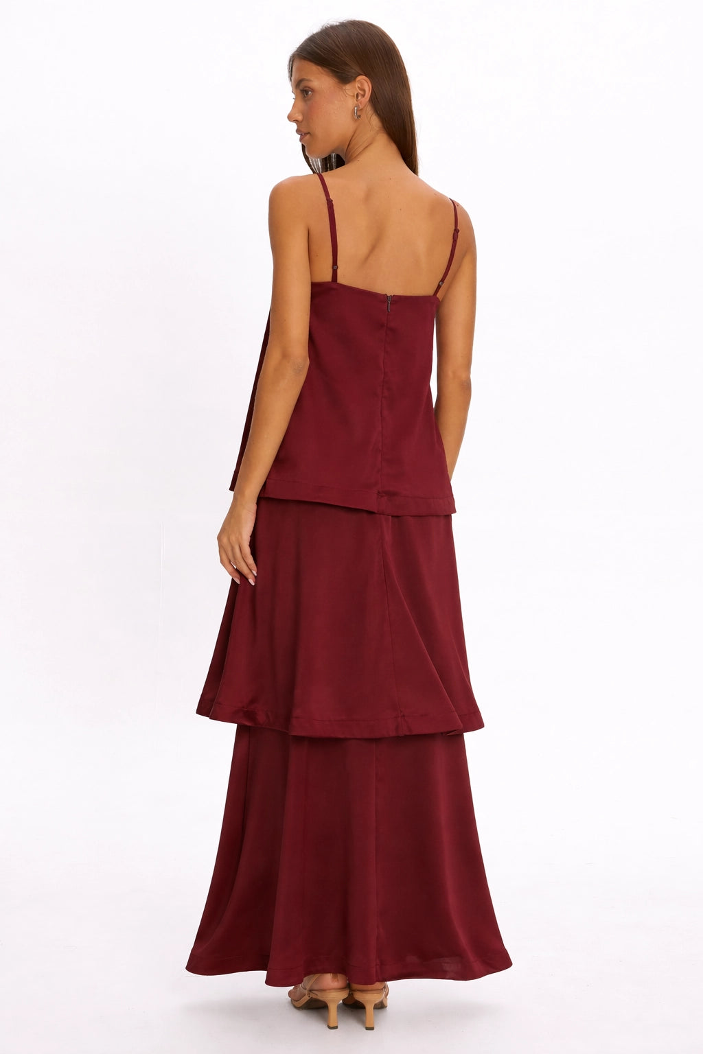 Burgundy Tier Dress