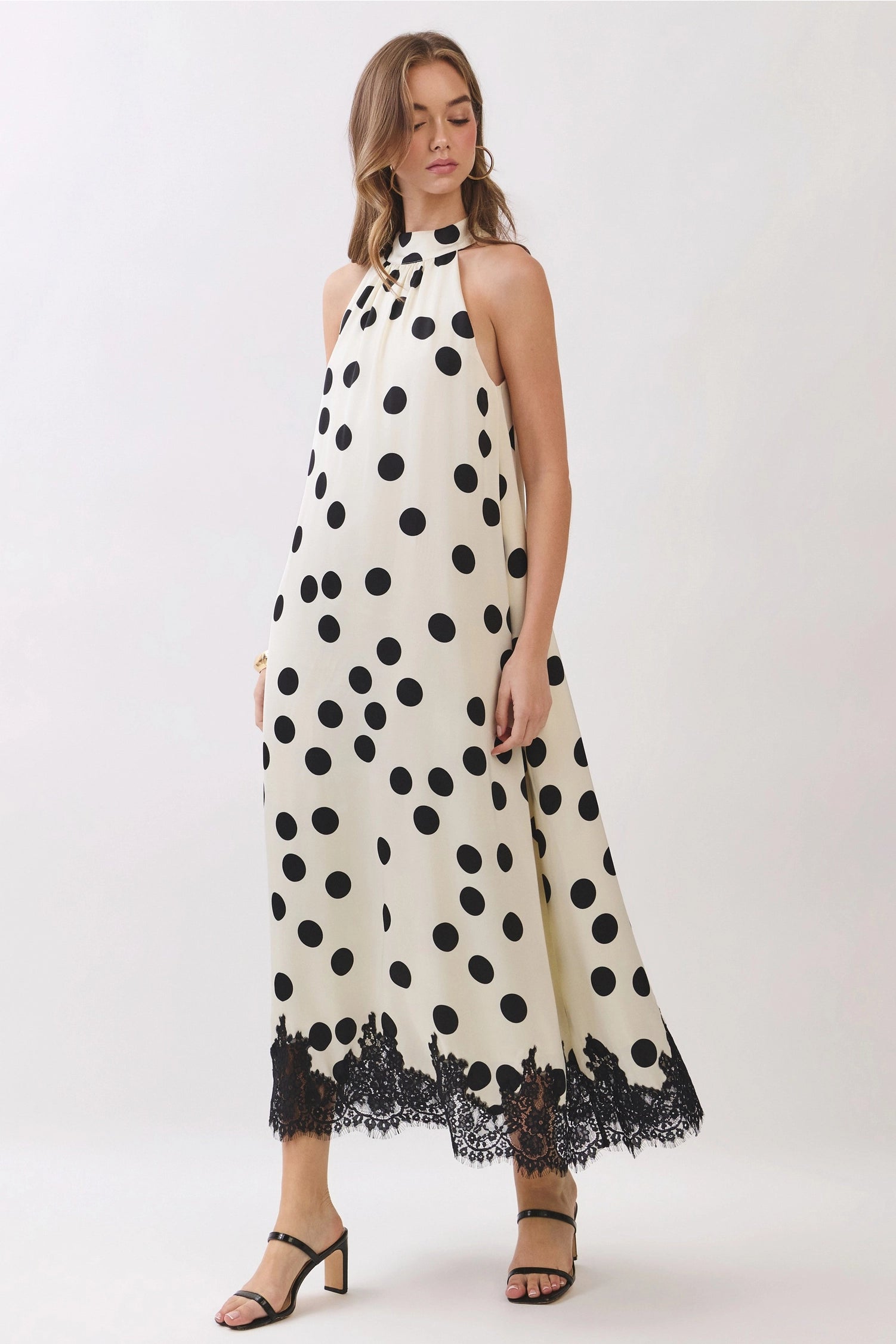 Halter Neck Polka Dot Dress