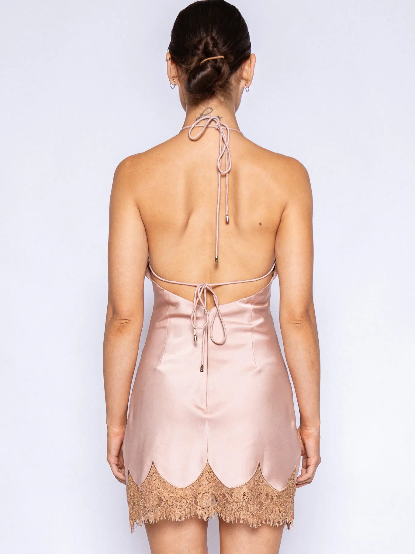Halter Slip Dress in Champagne
