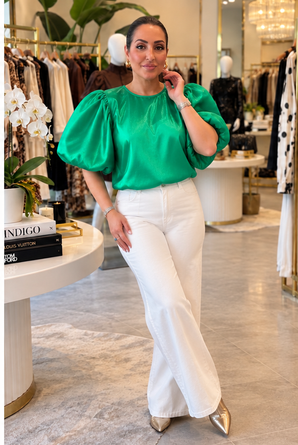 Mardi Gras Green Blouse