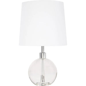 NYLA CRYSTAL ORB LAMP WITH WHITE LINEN SHADE*PRICED EACH - SOLD IN PAIRS - 2*