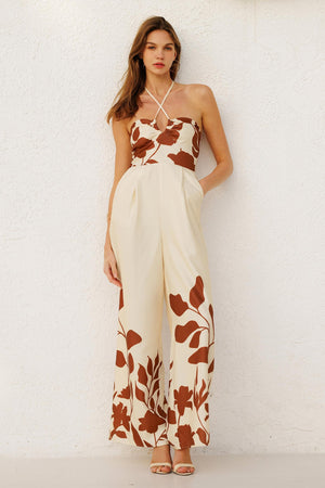 Off white floral detail jumpsuit