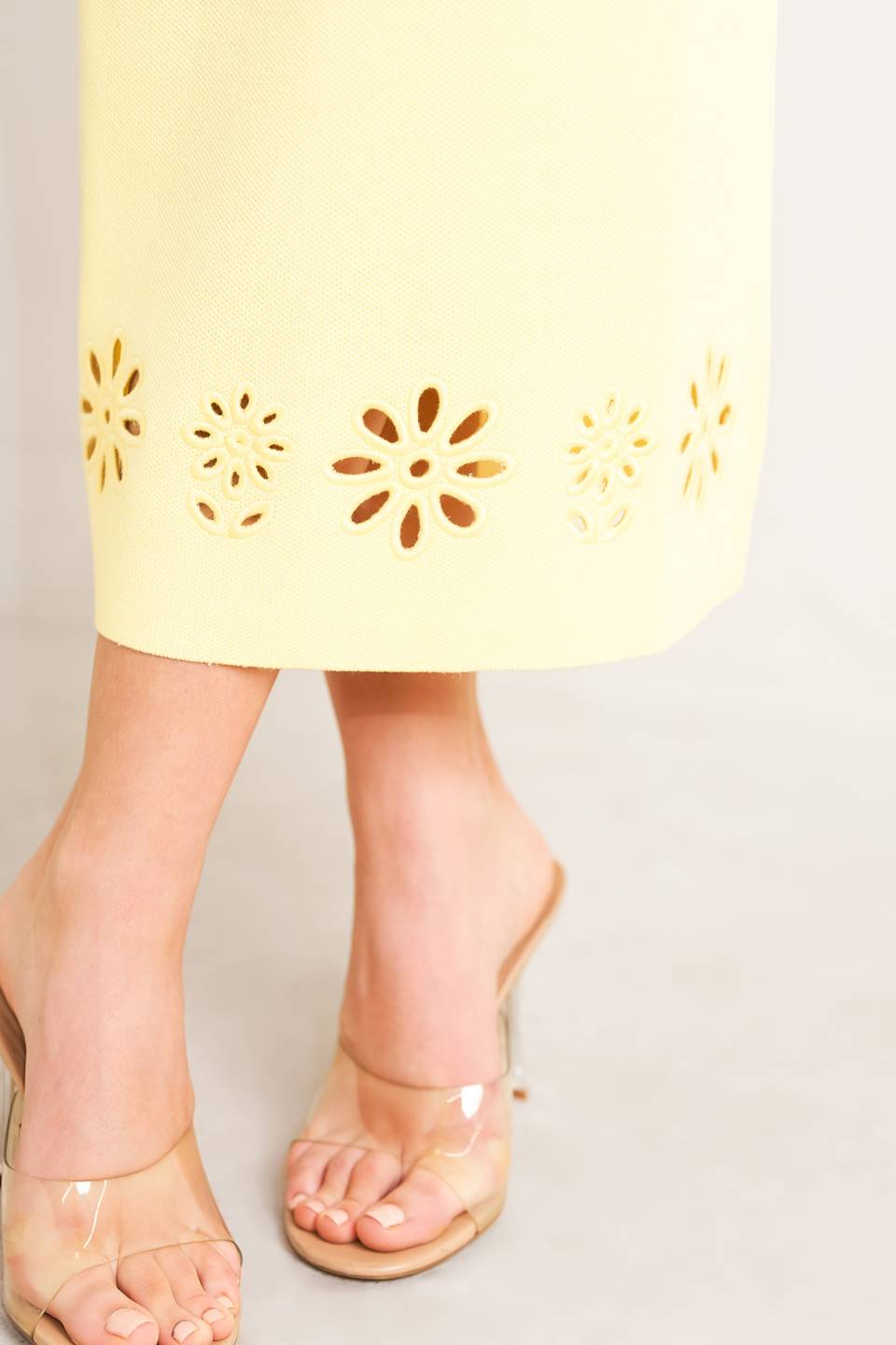 Strapless Yellow Midi Dress