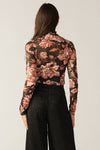 Printed Sheer stretch blouse