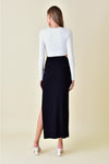 Black and white cutout midi dress
