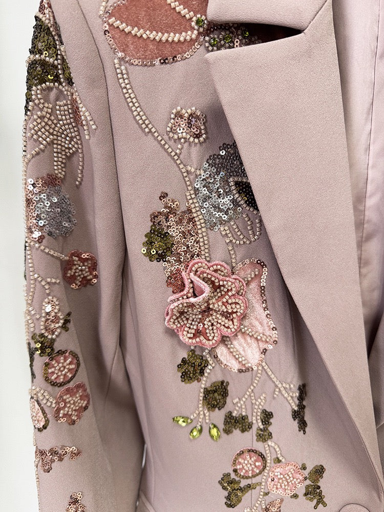 Handmade Floral Pant and Blazer Set