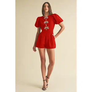 Red Bow Romper