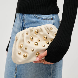 Cream Cara Studded Purse