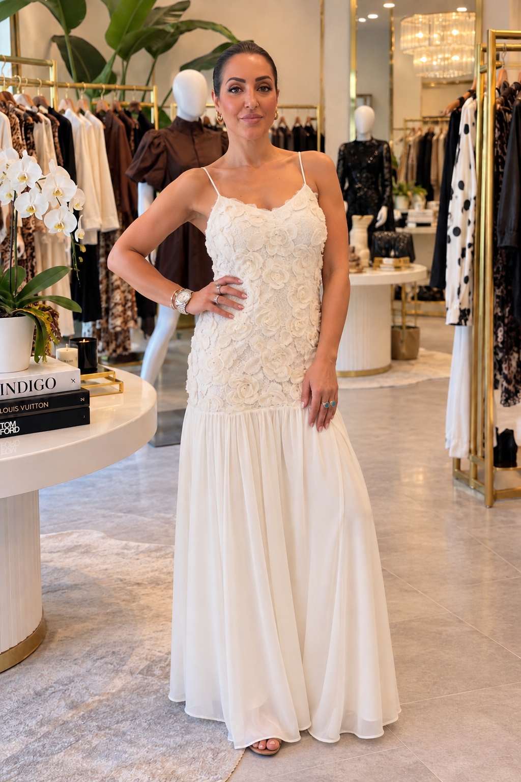 Rose White Dress