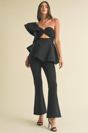 Cut out one shoulder jumpsuit