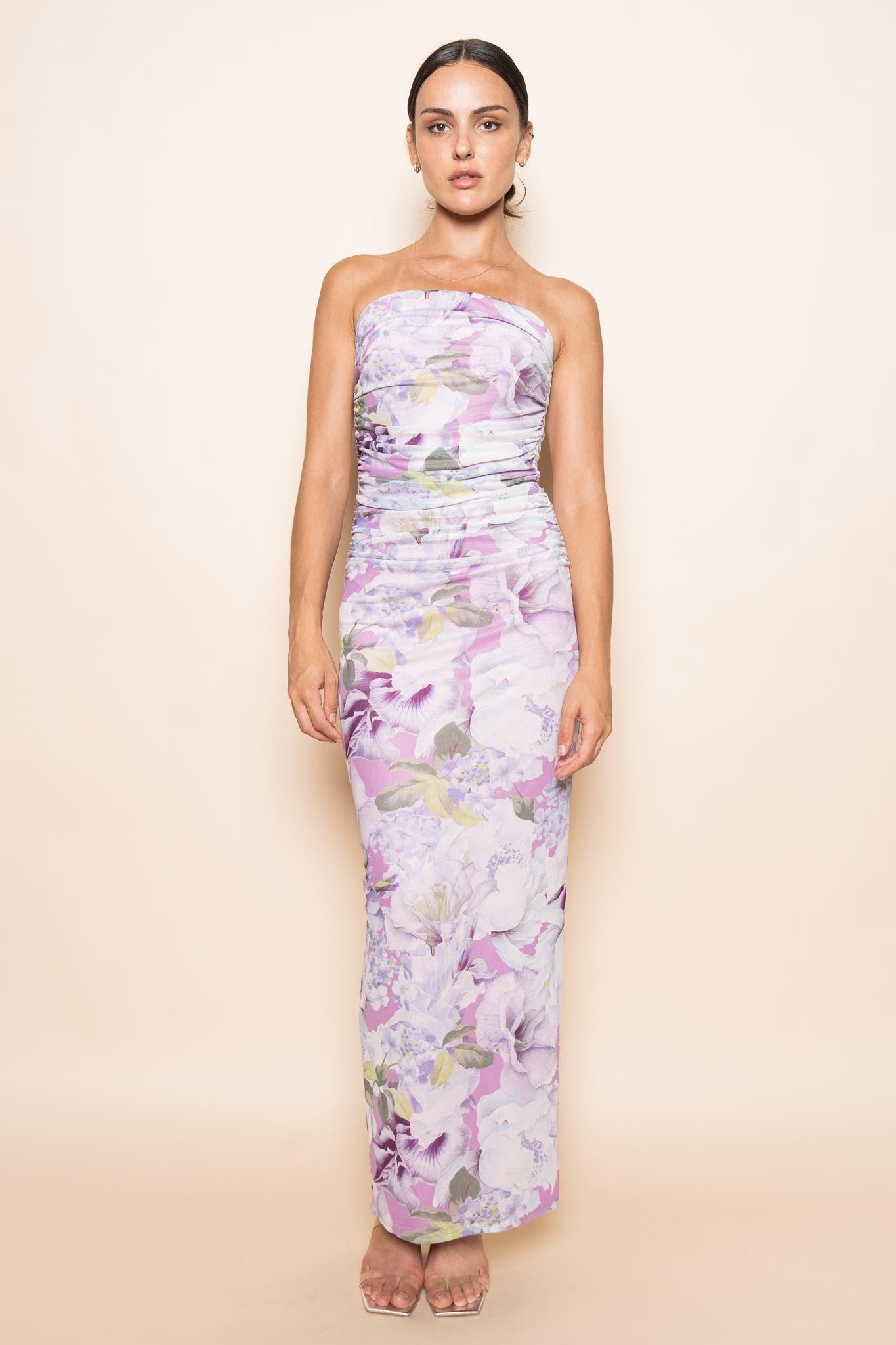 Floral Strapless Dress
