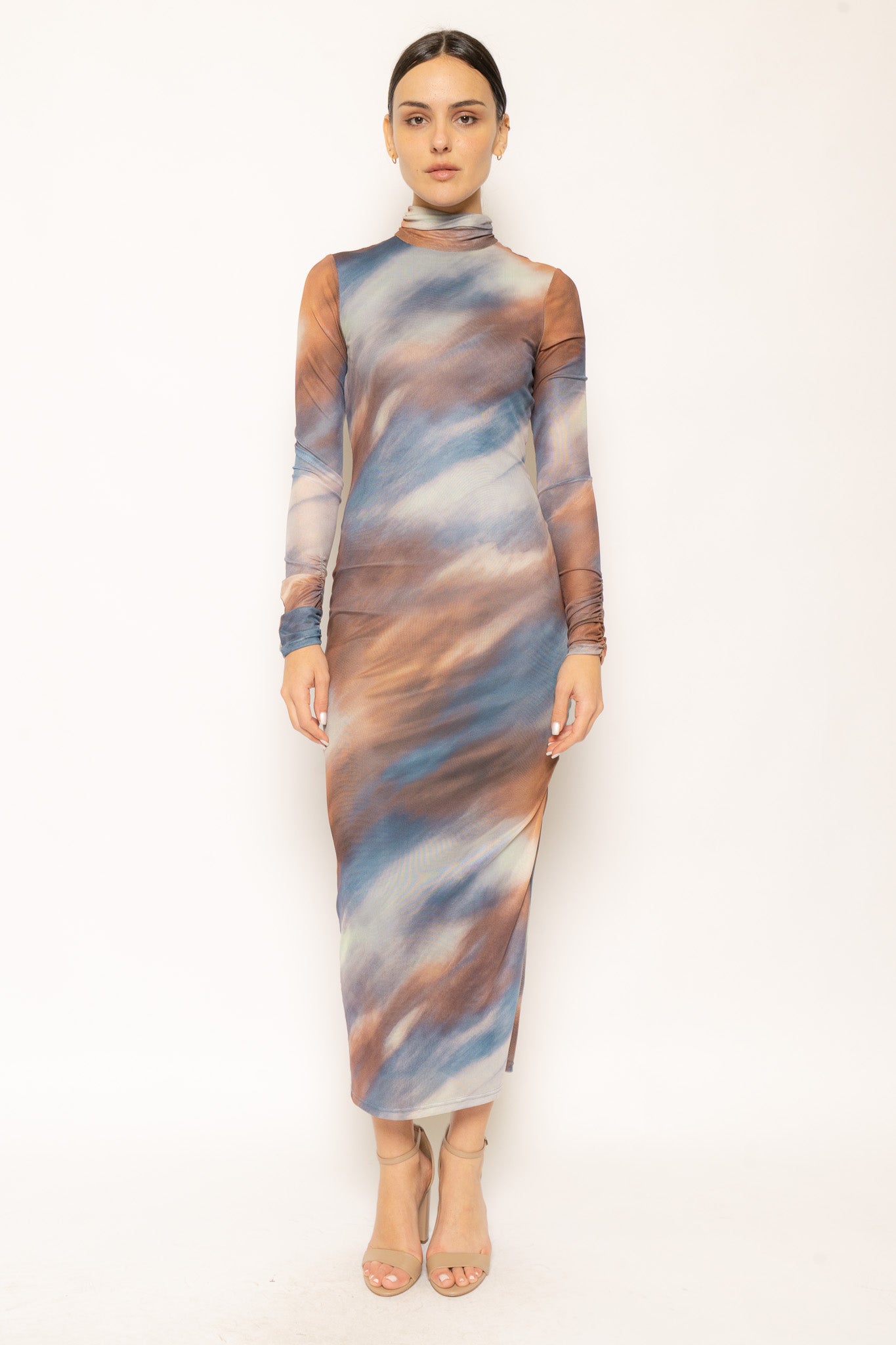 Mock Neck Marble Dress