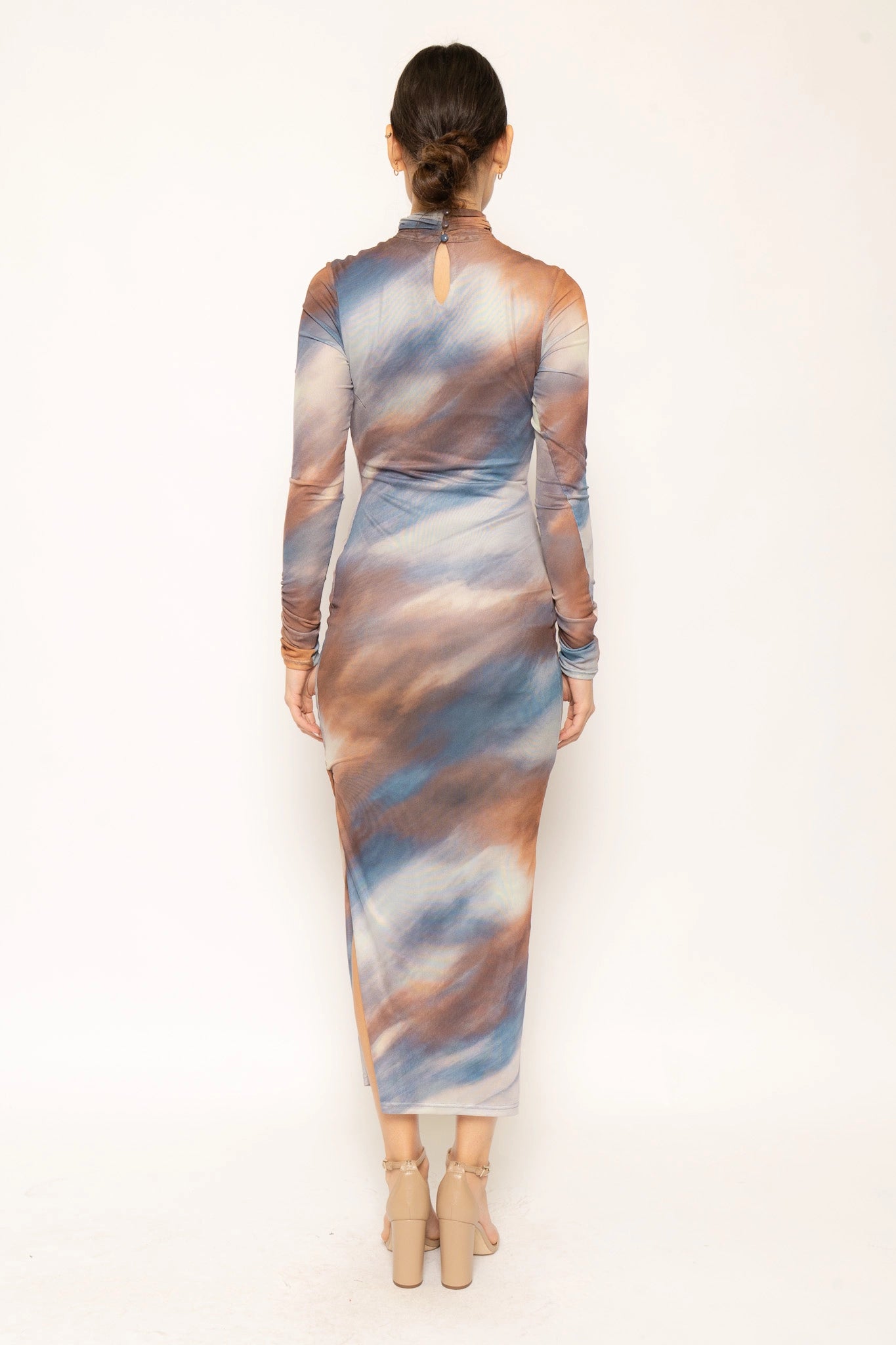 Mock Neck Marble Dress