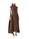 Half High Collar Irregular Hem Dress
