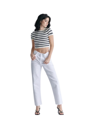 White Crop Denim