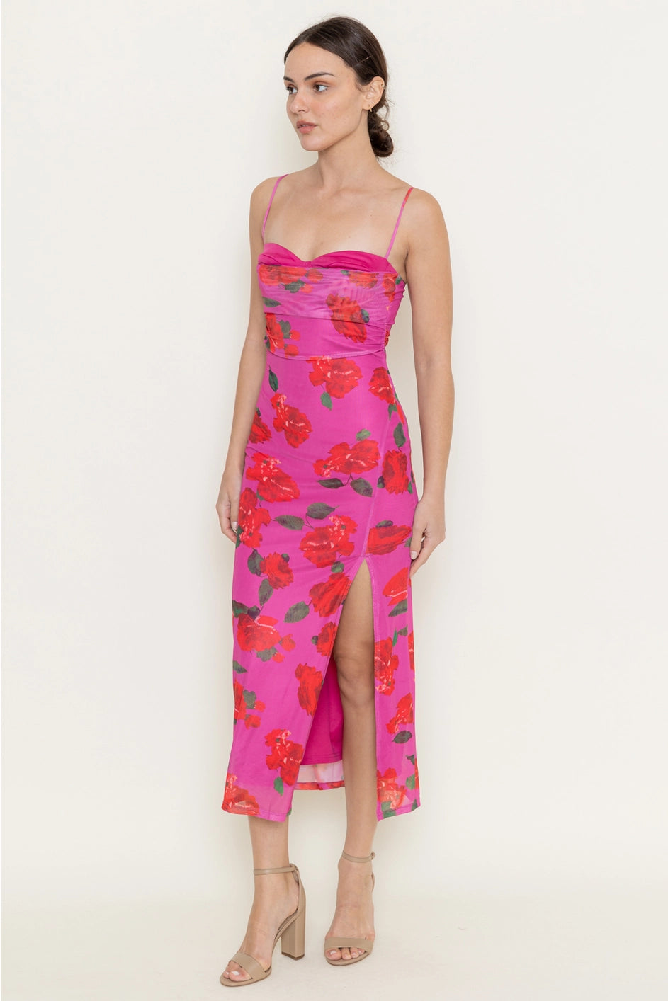 Floral Mesh Midi