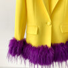 Yellow and Purple feather blazer ( Mardi Gras Collection)