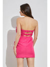 Ruffle Strapless Hot Pink Mini Dress *Final Sale*
