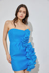 Ocean Blue Ruffle Strapless Dress *Final Sale*