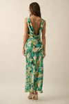 Midi Satin Cowl Neck Back Dress