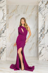 Plum One Shoulder Formal Dress