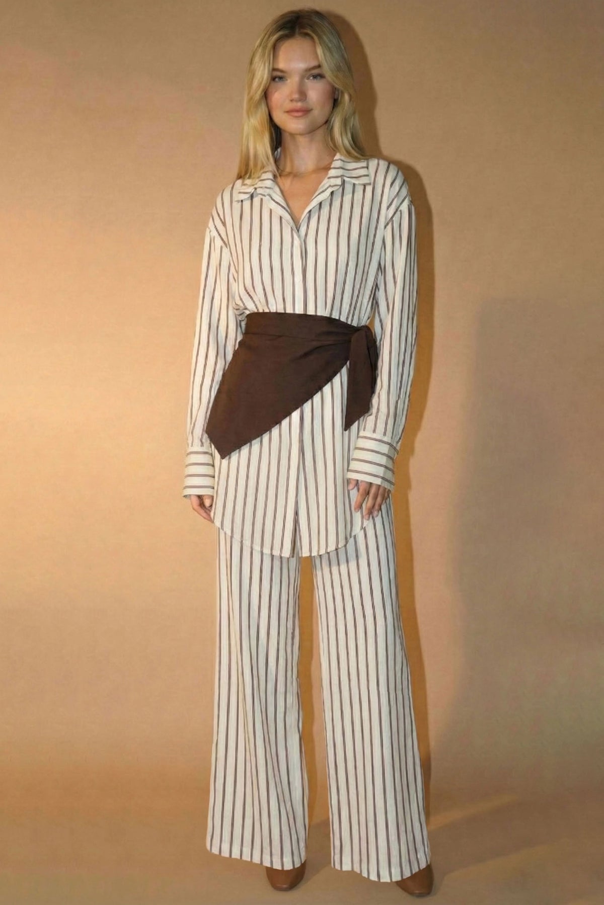 3 piece stripe scarf set